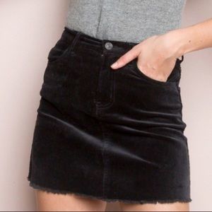 Brandy Melville Black Corduroy Skirt